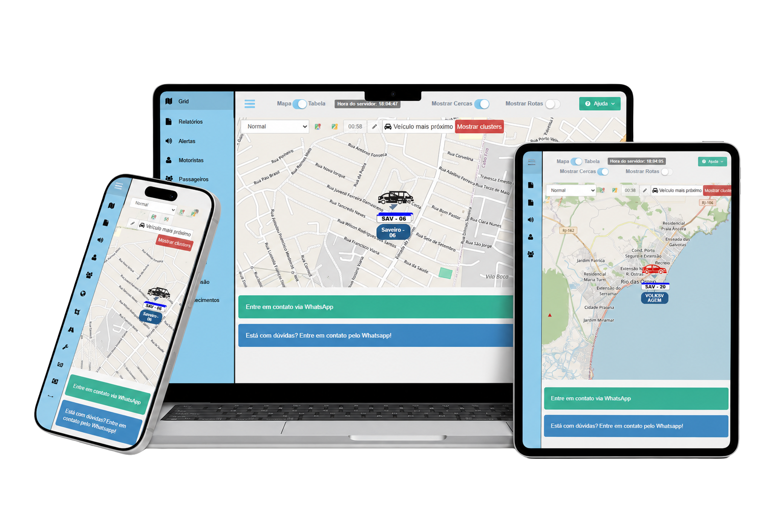 Plataforma CamposSat em notebook, tablet e celular